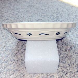 Longaberger Pottery Cottagecore Deep Pie Plate Baking Dish Green Made in USA 10"